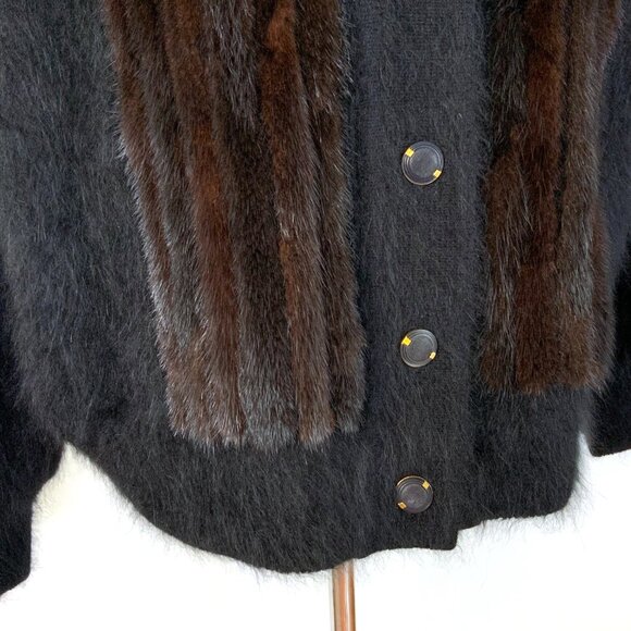 Radzoli by Fully Fashion Mink Fur Accent Angora Rabbit Blend Jacket Sz M - L - Picture 7 of 16